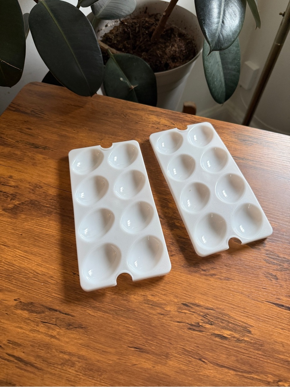 White plastic Paint Palette Trays - Set of 2
